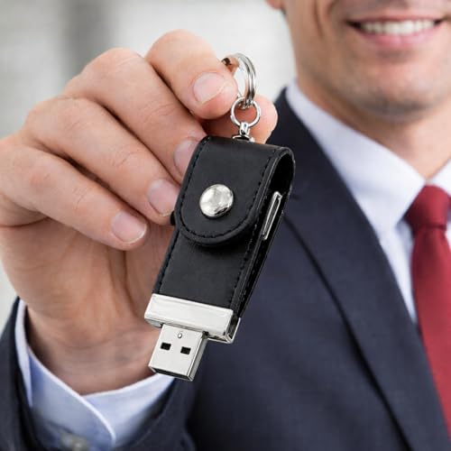 Image of Otario Leather Pendrive Keychain USB Flash Drive 32GB |Stylish Keyring Shape Rotating with Premium Finish | Portable for Laptop, Computer, Car,Music, Mobile,Office use