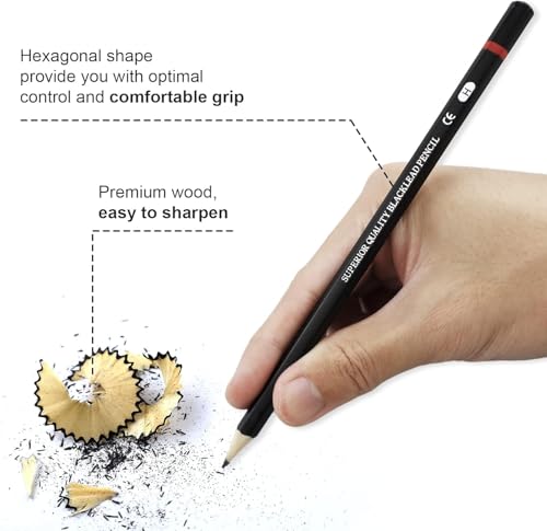 Image of Corslet 12pc Sketch Pencil Set - Art Supplies for Beginners and Professional Artists - Graphite Drawing Kit With Shading Pencils for Sketching