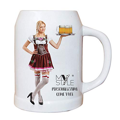 My Custom Style Boccale Birra in Ceramica 0,500 l, Personalizzabile