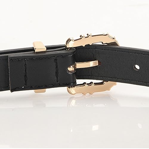 Women's Faux Leather Belt For Dress Jeans Gold Tone Metal Buckle Travel Work Casual Spring Thin Skinny Belt3