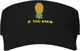 JUPYOPY Upside Down Pineapple Funny Swinger Hat Sport Sun Visors Adjustable Sunscreen Visor Cap Baseball Cap for Women Men Black