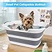 Multifunktionale Haustier Badewanne mit Abflussloch, Tragbare Indoor Outdoor Faltbare Wäschewanne für Kleine Haustiere, Welpen, Kleine Hunde, Katzen und Kinder