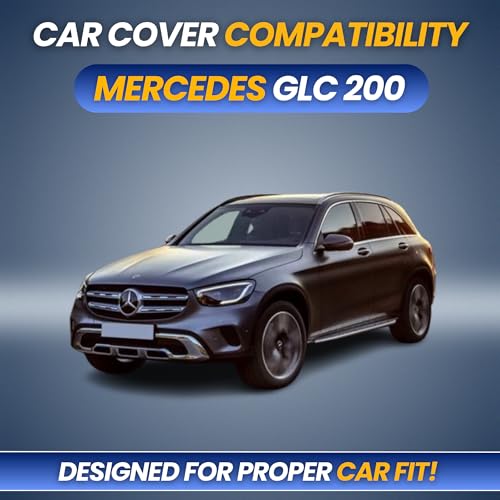 Image of Premium 100% Waterproof Car Cover for Mercedes GLC 200 Model | All-Weather, UV & Dust Protection | Heavy-Duty 3-Layer Fabric | Custom Fit with Mirror & Antenna Pockets | Navy Blue