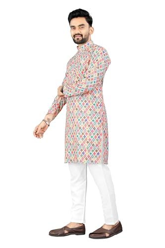 Image of Trustous Kurta Pyjamas set for Mens | Pyjamas with kurta PRINTED and classis look |KURTA Pyjamas SET