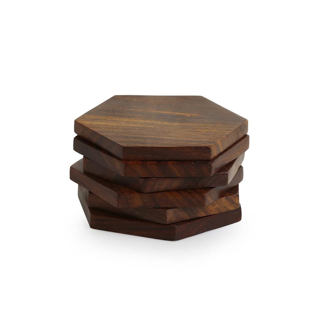 Wooden Expert Pack of 2 Cornered Spring' Wooden Coasters Set of 2 (Brown, Sheesham Wood)|Coasters for Dining Table for Hot Pots Tea Coasters Table Coasters Tea Coaster Set Coster Wooden Coaster 4