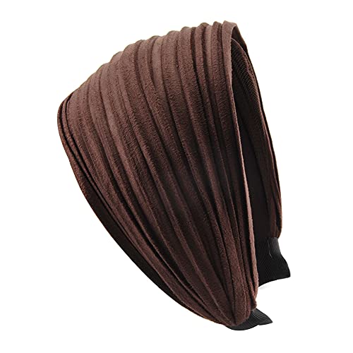 Axy HR32 headband, series 32 hair band with light flannel (leather appearance) brown