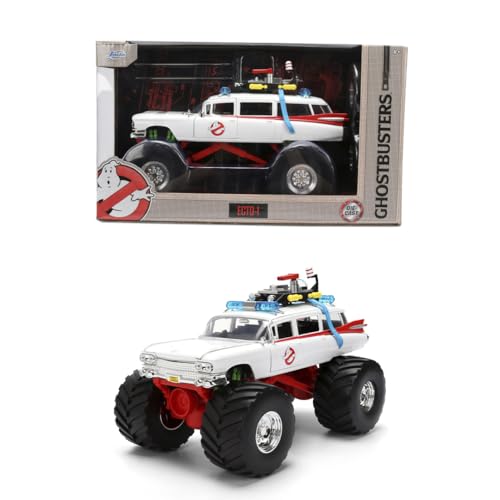Jada Ghostbusters Ecto-1 Monster Truck Toys - Hollywood Rides Die-cast Vehicle Opening Doors 1:24 Scale Ages 8+
