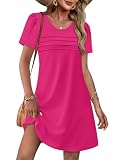 OFEEFAN Womens Summer Dresses Fashion Sundresses for Women Beach Vacation Clothes Plus Size Valentines Hot Pink XXL
