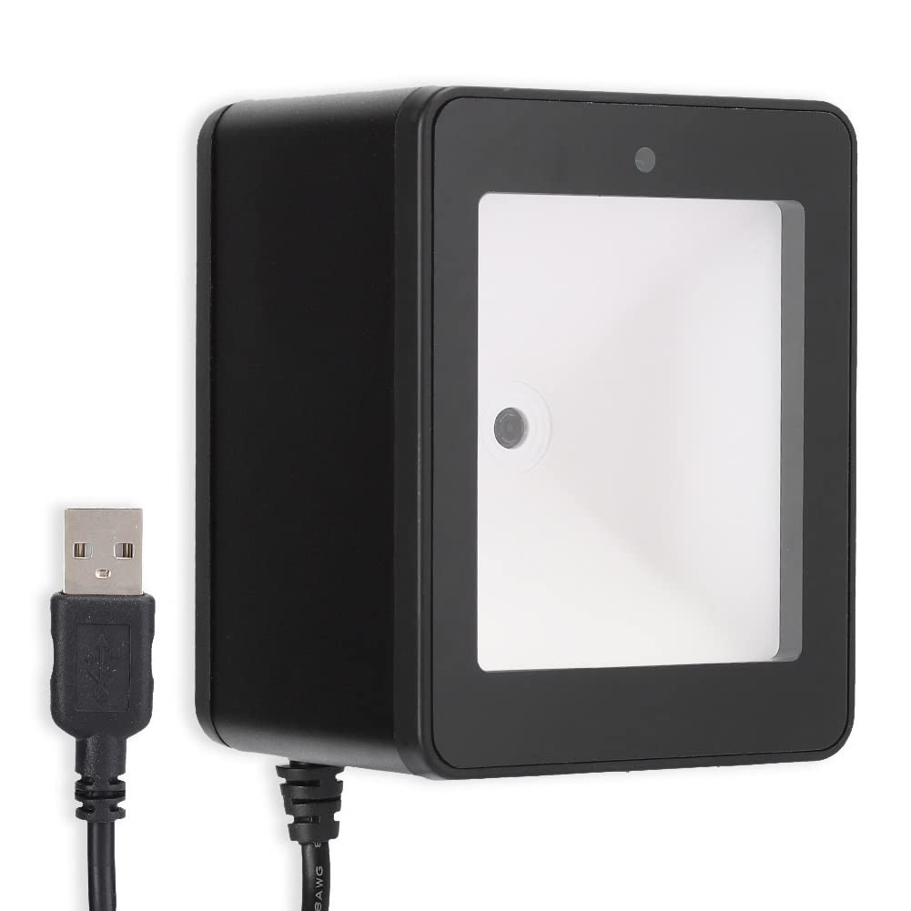 ASHATA Scanner di Codici a Barre da Tavolo, Scanner di Codici a Barre a 360°, Piattaforma di Scansione di Codici QR, Pagamento Mobile per Supermercati CMOS