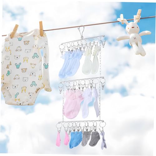 Séchoir à linge pliable et stable avec pinces à chaussettes gain de place - 4