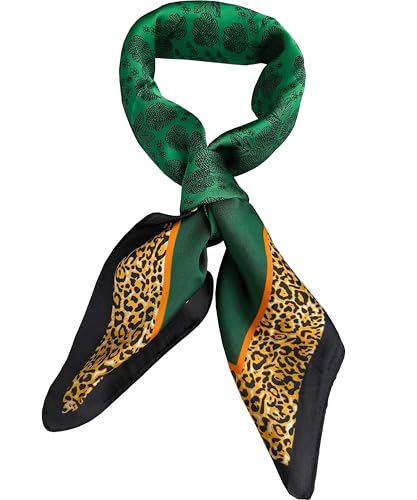 Silk Kerchief for Women Square 27''x27'' Neck Scarf for Women Printed Scarves Hair Scarf