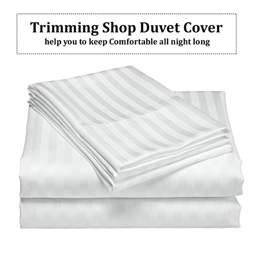 Housse de couette satin de coton fermeture éclair invisible lit blanc - 4