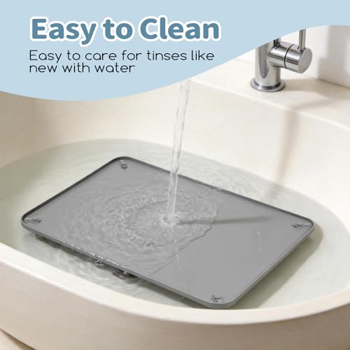 Image of Pee Pad Holder for Dogs,25 x 36 Inch Dog Potty Tray with Silicone Clips Dog Puppy Pad Tray,Non-Slip Leak-Proof High Edge Silicone Puppy Pee Tray Mat for Home Floor Protection
