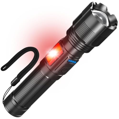 Image of Svoko Torch Light High Power Rechargeable, IPX7 Waterproof Led Charging Flashlight High Beam 800m Long Range with 7 Light Modes, Adjustable Portable Powerful Torchlight for Camping