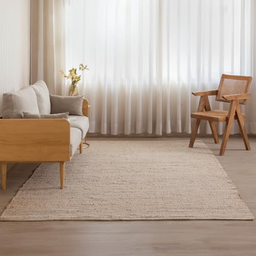 Tapete artesanal HOMEMONDE 8x10 ft de Yute y Algodón miniatura 4