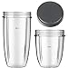 SPARES2GO Brocca + coperchio a vite compatibile con NutriBullet 600 W 900 W Juicer Blender (500 ml / 1 L)
