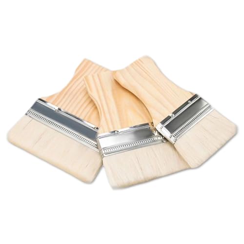 ZBJBinCH Flat Paddle Paint Brush Set, Hake Brush Flat, Scale Brush, Wide Paint Brush Large Flat Paint Brush with Poplar Handle Art Paint Brush Wool Paint Brushes for Oil and Acrylic Paints 3/4/5 Inch