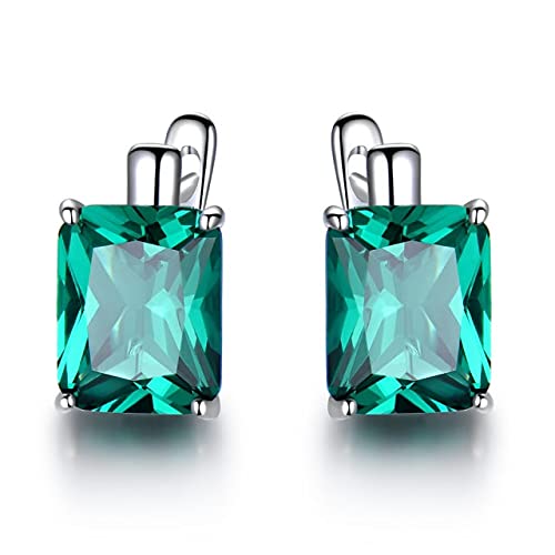 CMBSSTFC 8,0 ct Blauer Topas-Edelstein-Schmuck, solide Ohrclips für Frauen, Geburtstagsmode