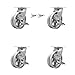V Groove Semi Steel Cast Iron Swivel Top Plate Caster Set 4 w/6" x 2" Silver Wheels-Includes 2 Swivel with Brakes and Bolt on Swivel Locks&2 Swivel with Brakes-4800 lbs Total Cpty-Service Caster Brand