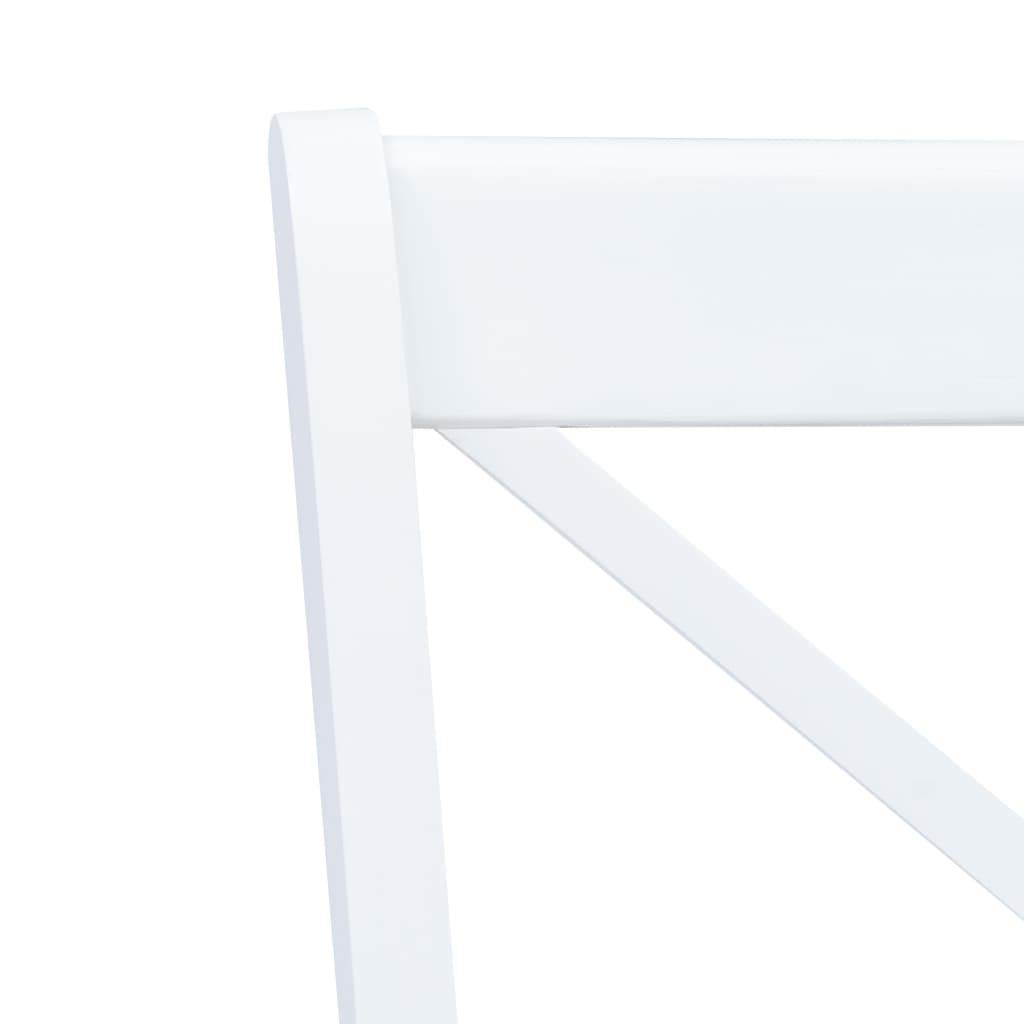 5-częściowy zestaw do jadalni z litego drewna gumowego, biało-brązowy, z blatem z płyty MDF 106 x 75 cm, 4 krzesła 45,5 x 52 x 90 cm, wysokość siedziska 45 cm, zestaw do jadalni, nie zajmuje