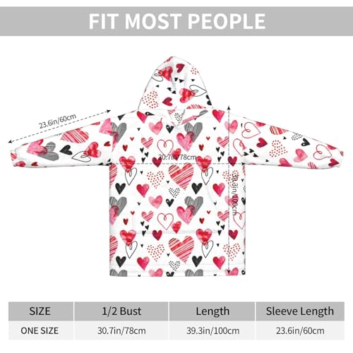 Sweat couverture flanelle unisexe à motifs cœur cadeau idéal - 6