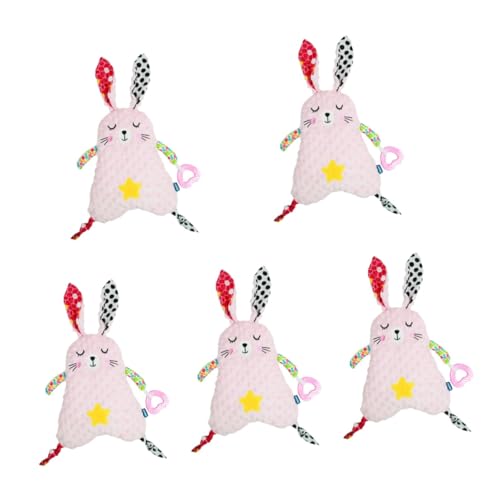 Toyvian 5 Piezas Toalla Cómoda Para Dormir Toalla Para Bebé Niño Juguete Infantil Ropa De Recién Nacido Manta Infantil Cabeza Anti Plana Juguete De Conejo De Peluche Para Bebé Toalla Para