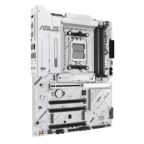 X870 MAX GAMING WIFI7 W, Scheda Madre AMD ATX, 12+2+1 Stadi di Alimentazione, Slot DDR5, Tre Slot M.2, PCIe 5.0, WiFi 7 con Q-Antenna, Ethernet Realtek 2,5Gb, HDMI, USB4 con USB-C, Aura Sync - Scheda madre - Immagine 1