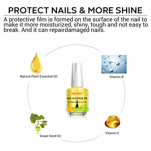 Modelones Cuticle Oil, 15Ml Nail & Cuticle Care Strengthener Oil Vitamin E + B Fragrance-Free Cuticle Revitalizing Oil For Nail Growth And Gel Nail Polish #TOP2