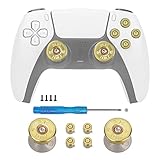 TOMSIN Northwest Guitars Thumbsticks & Action Bullet Buttons Set für PS5 Controller, goldfarben