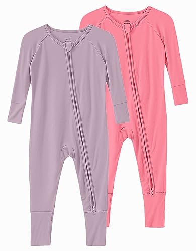 Image of SUZEL Baby Viscose from Bamboo Footless Pajamas Boys Girls Zippy Pjs Sleep 'N Play Romper - 0-24 Months