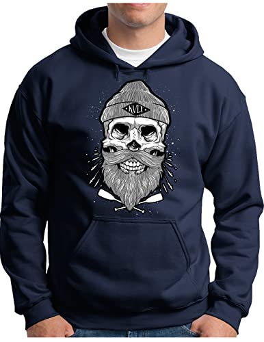 Sweat à capuche pour homme OM3 avec motif Sailor Skull et tête de mort marin du S au 4XL