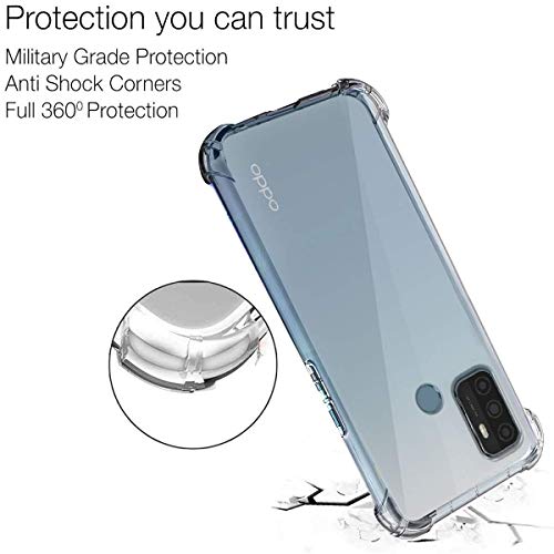 Image of WOW IMAGINE Transparent Crystal Clear Oppo A53 Back Cover Case | Soft TPU Case | Cushioned Edges for Ultimate Protection Bumper Case for Oppo A53 - Transparent