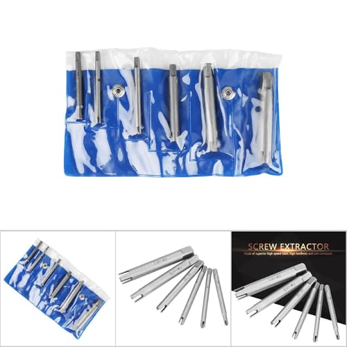 Abisolierte Schrauben, Gewindebohrer mit Gebrochenem Kopf aus Stahl Abisolierte Schrauben-Entferner-Set Gewindebohrer-Auszieher-Set, Gewindebohrer-Auszieher (6 Stück)