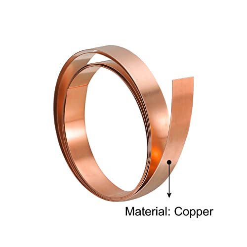 QUARKZMAN Kupferblechrolle, 3000mm x 10mm x 0,1mm, 99,9% reines Kupferband Metallfolie Platte für elektrische DIY-Projekte