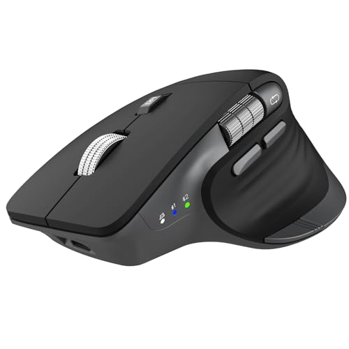 CITLLA Wireless Bluetooth Mouse Ergonomic Rechargeable Silent Mouse with Multi-Device Adjustable DPI Flying Scroll & Thumb Wheel Bluetooth Mice for Laptop Computer Tablet Smartphone Black