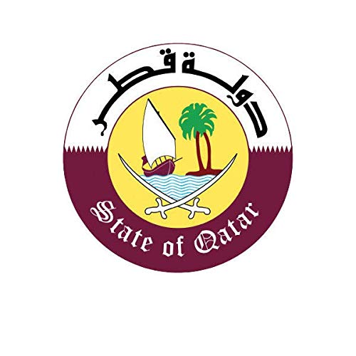Qatari Emblem Sticker Decal Vinyl Qatar Flag QAT QA 5" Bumper Locker Laptop Window - Sticks to Any Surface