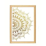 Supzone Mandala Wall Art Prints Flower Wall Decor Engrave Line Art for Bedroom