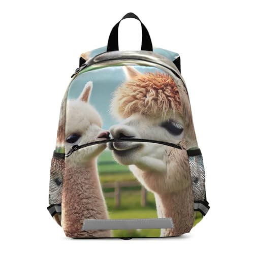 RPLIFE Llama Cute Alpaca Backpack for Toddler Boys Girls Little Kid's Backpacks Mini Travel Book Bag 3–6 Years, Medium