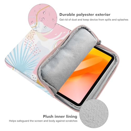 Image of MoKo 13 Inch Tablet Sleeve Bag Polyester Padded Carrying Case Slim Design | Fits New 13inch iPad Air M4 2026, iPad Pro M5 /M4 /Air M3 /M2 13 inch, iPadPro 12.9 inch, Galaxy Tab S8+ /S9+ 12.4 inch, Tropical Leaf