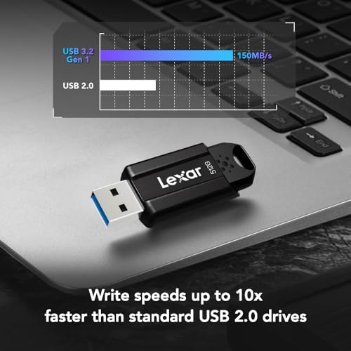 Image of Lexar 512GB JumpDrive S80 USB 3.1 Flash Drive, External Storage, Up to 150MB /s Read, Black (LJDS080512G-BNBNU)
