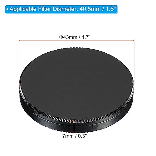 PATIKIL Black 40.5mm Lens Cap, Aluminum Alloy Camera Lens Filter Stack Cap, Polarizer & Neutral Density Protection - Image 2