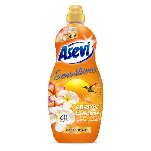 Asevi Suavizante para Ropa Sensations Energy - Suavizante Concentrado para Lavadora con Fragancia Energizante - Esencias Naturales - Suavidad Duradera para Todo Tipo de Tejidos - 60 Lavados