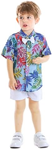 Baby Boy Button Down Hawaiian Shirts Short Sleeve Cool Cartoon Print Aloha Dress Tops T-Shirt - Image 5