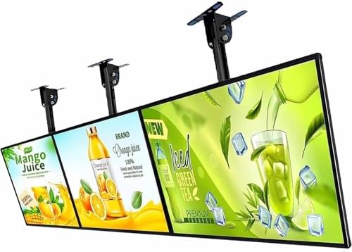 LED Advertising Screen TV Light Box - Wall Mounted 3D Menu Board with Aluminum Frame Horizontal Hanging Sign for Restaurants & Cafes 30"x40" 3pcs Display