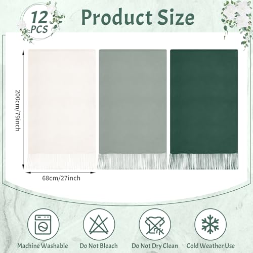 12 Pack Wedding Pashmina Shawls Wraps Bulk 79 x 27 Scarf for Guests Wedding Favor Bridal Shawls Gift Outdoor2