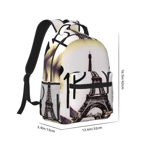Tour Eiffel Amour Paris imprimé confortable sac de cours - 2