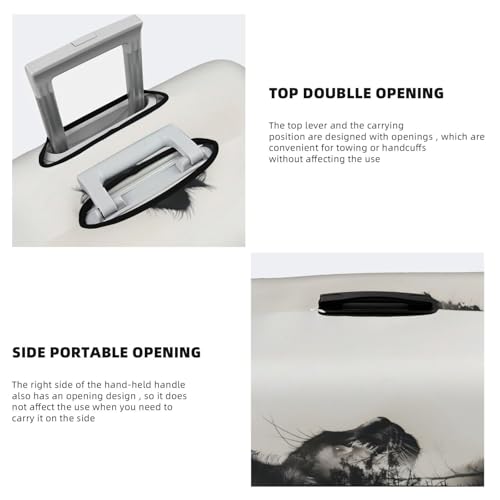 Double Exposure Cat Forest Travel Luggage Covers - Elasticity Suitcase Covers Protector for Luggage 18-32 Inch4