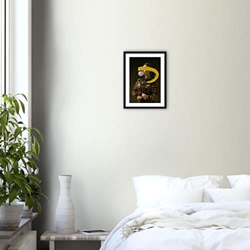 Impression d'art encadrée blanche 70x100 portrait victorien pop jaune - 4