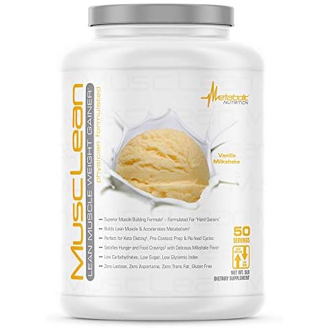Metabolic Nutrition - Musclean - Milkshake, Whey High Protein Meal Replacement, Maintenance Nutrition, Low Carb, Keto Diet, Digestive Enzymes, Vanilla, 5 Pound (50 ser) Cover