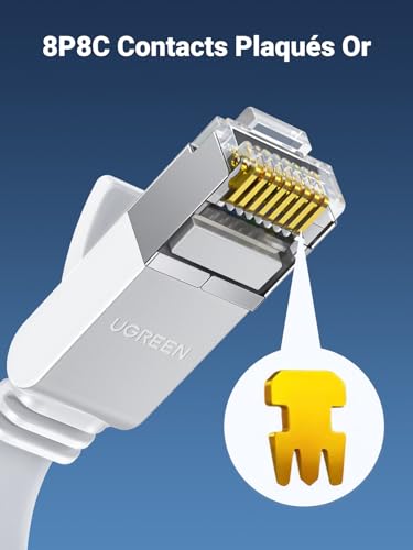 Câble Ethernet RJ45 Plat 30M : Connectez Votre PS5 et Décodeur TV Sans Latence